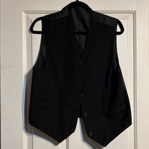 Men's Black Pinstripe Vest